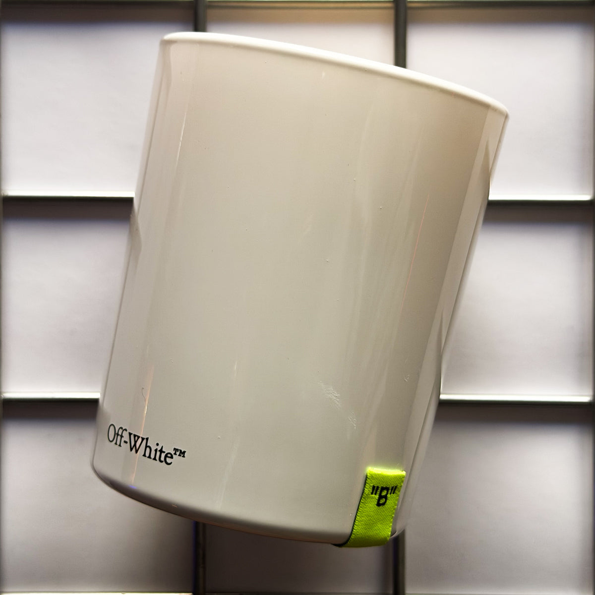 OFF-WHITE Candle — "B" Blazing Wood